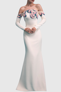 Dakar Floral Sequin Embellished Off Shoulder Maxi Dress