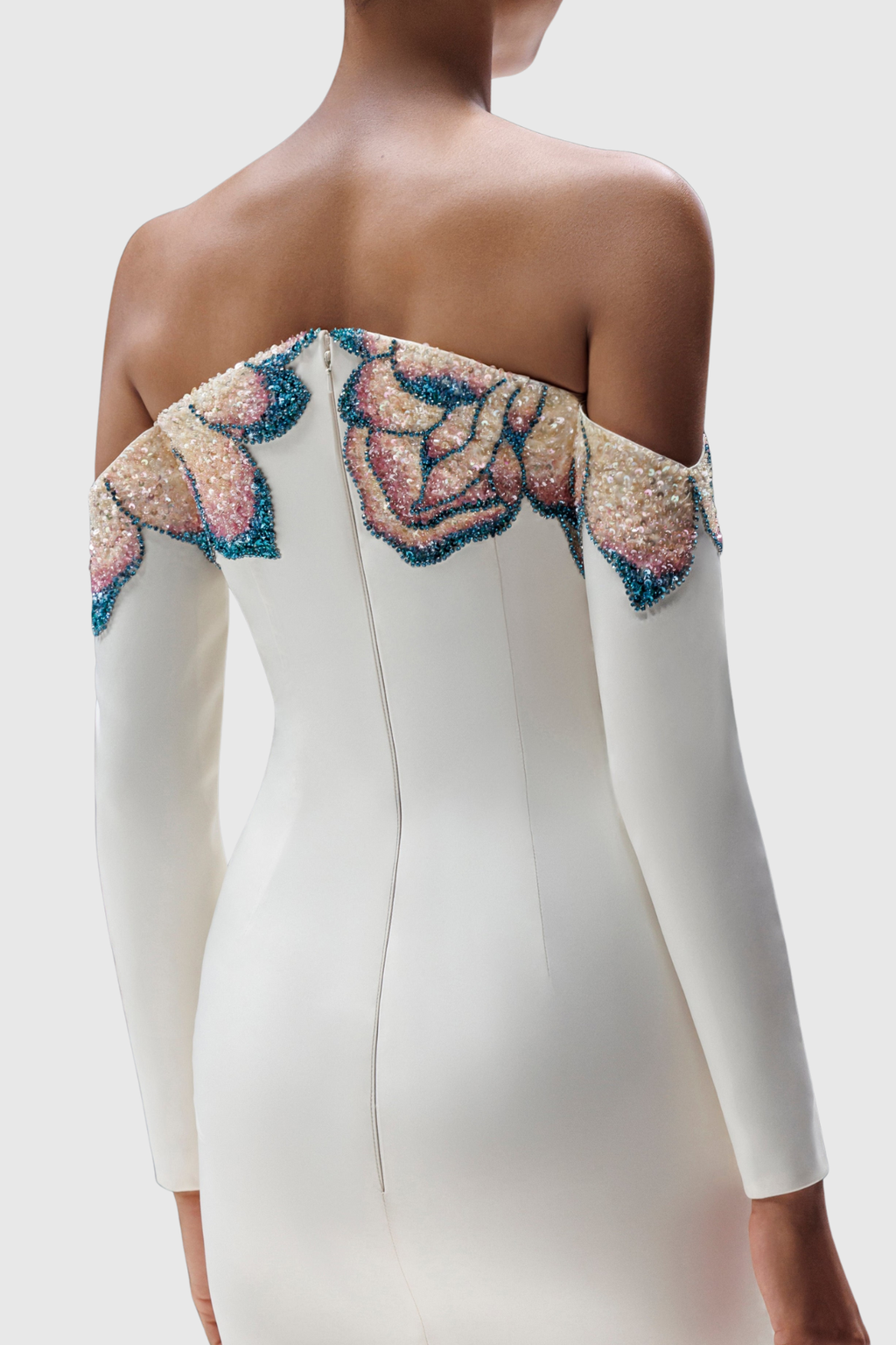 Dakar Floral Sequin Embellished Off Shoulder Maxi Dress