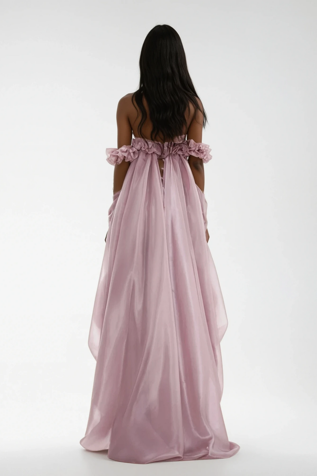 Damira Flower Off Shoulder Asymmetric Maxi Dress