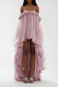 Damira Flower Off Shoulder Asymmetric Maxi Dress