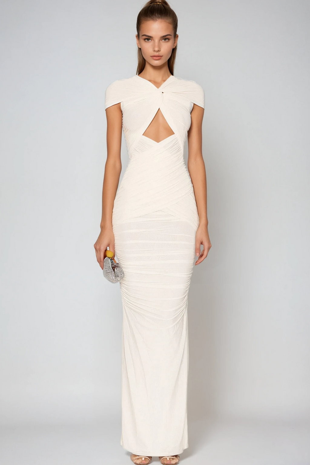 Danai Cutout Ruch Maxi Dress
