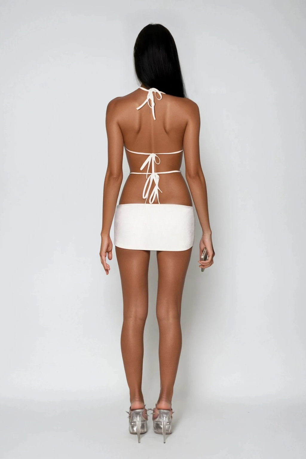 Dariya Eyelet Backless Cutout Mini Dress