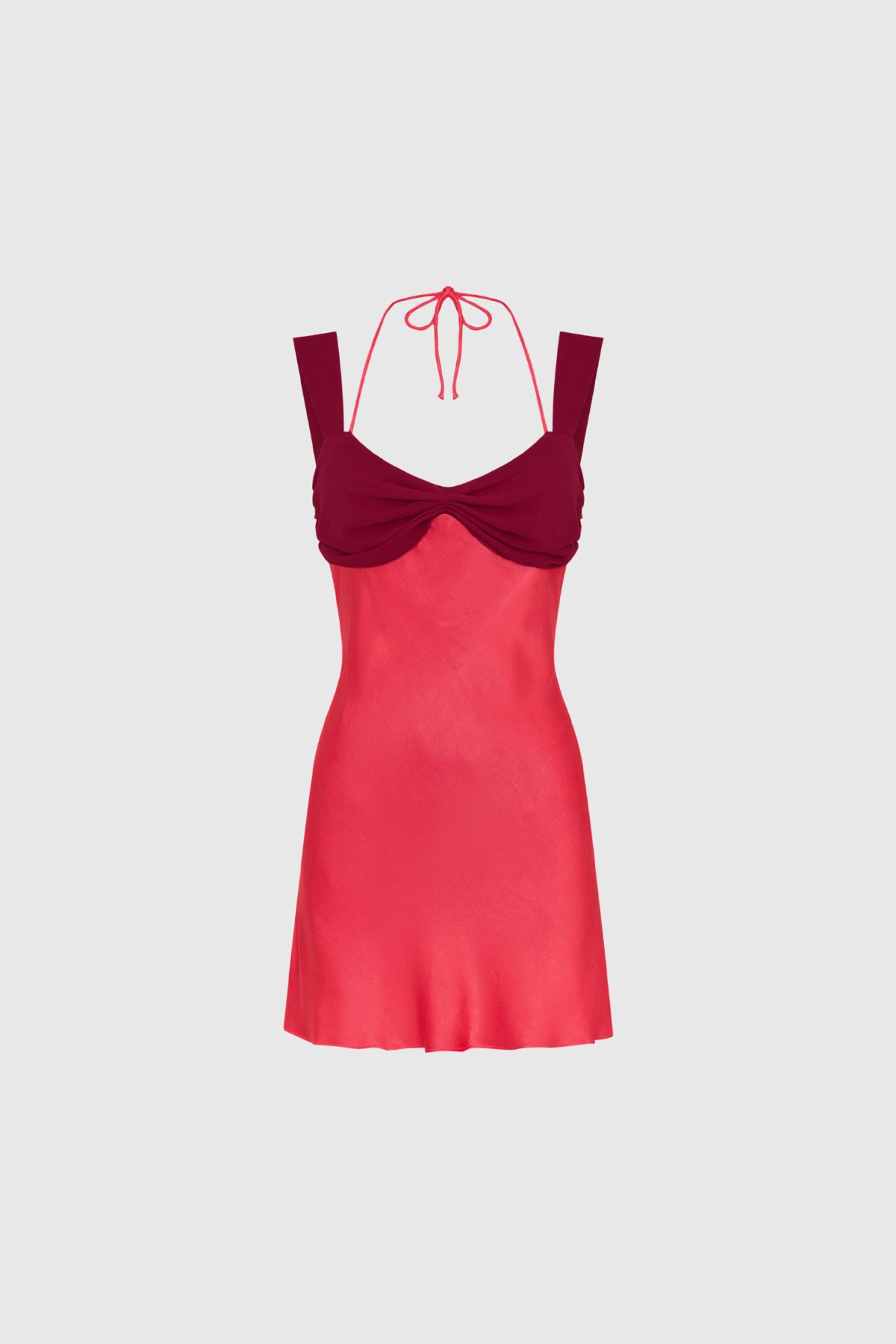 Daviti Bodycon Lace Up Ruffle Mini Dress In Red