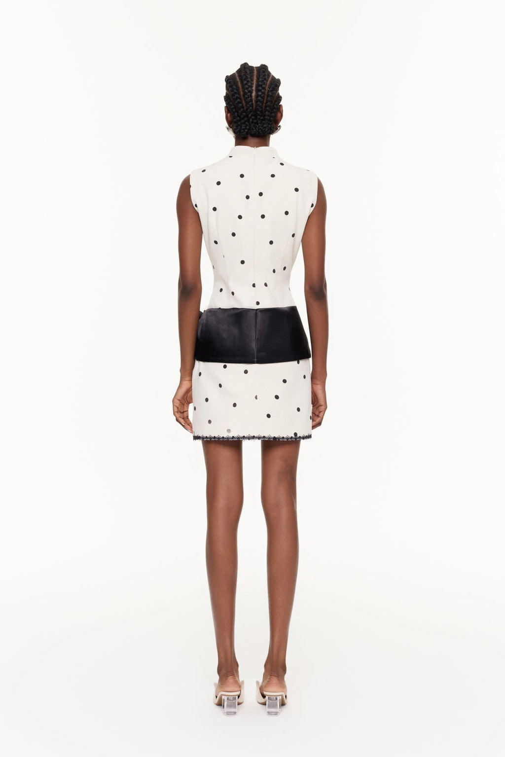 Deja Sleeveless Dot Bow Mini Dress