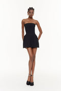 Demophon Strapless Stripe Mini Dress