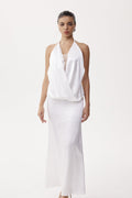 Denholm Backless Satin Maxi Dress