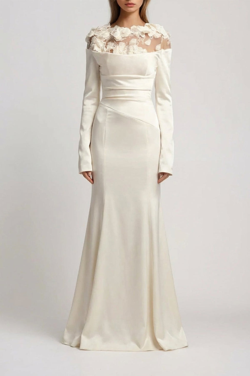 Dennis Flower Deconstruct Maxi Dress In Apricot