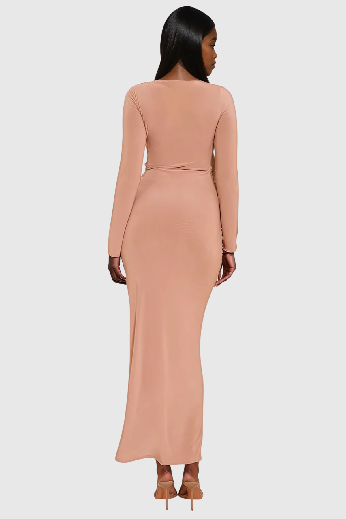 Denton Bodycon Cutout Maxi Dress In Orange