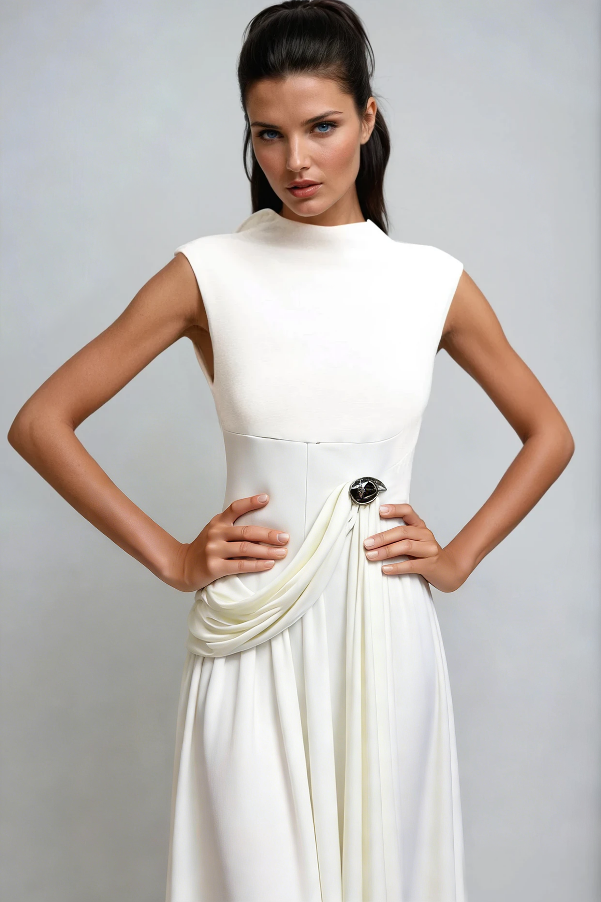 Dimitrije Sleeveless Ruch Maxi Dress