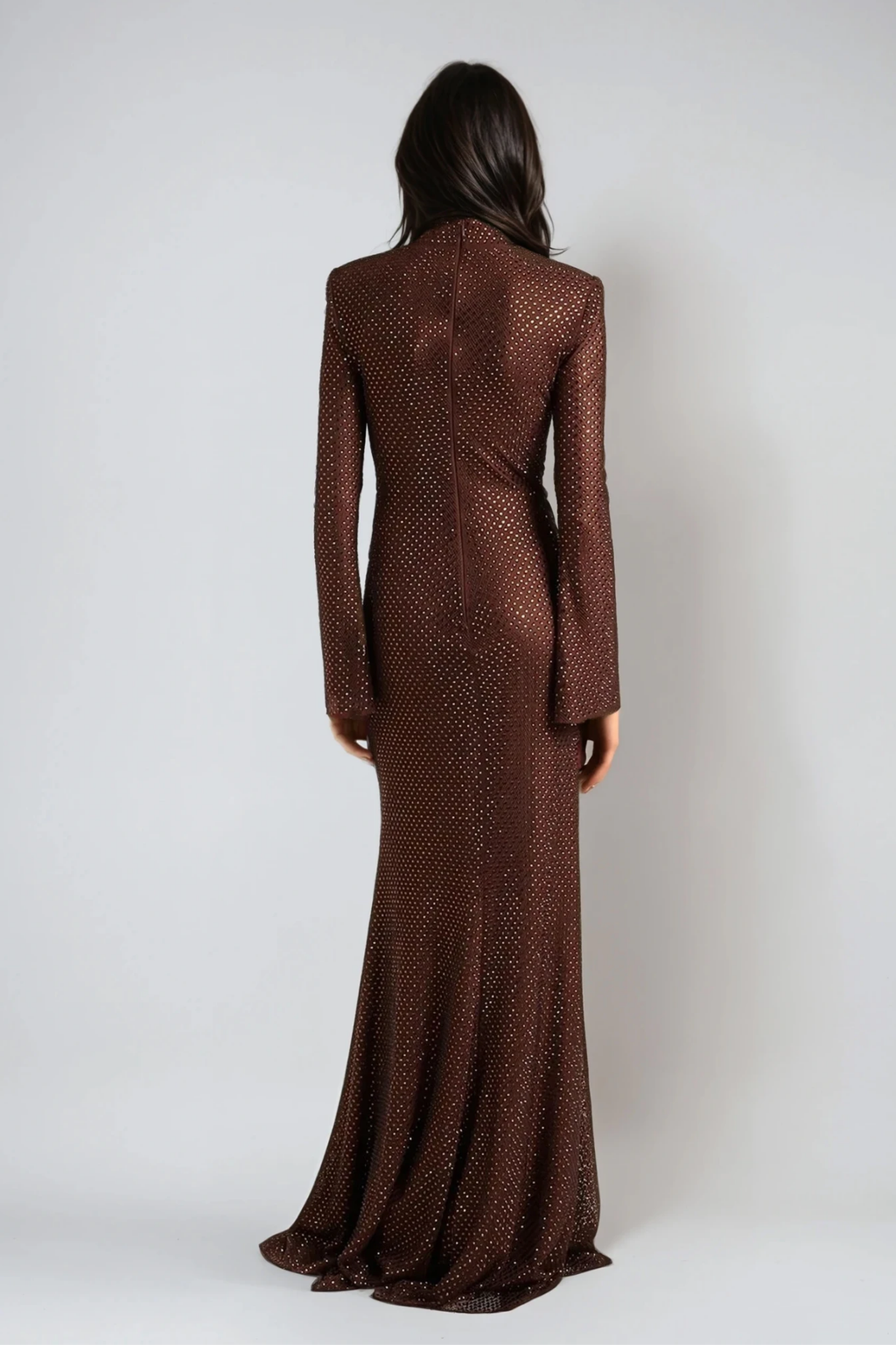 Dipali High Neck Rhinestone Maxi Dress