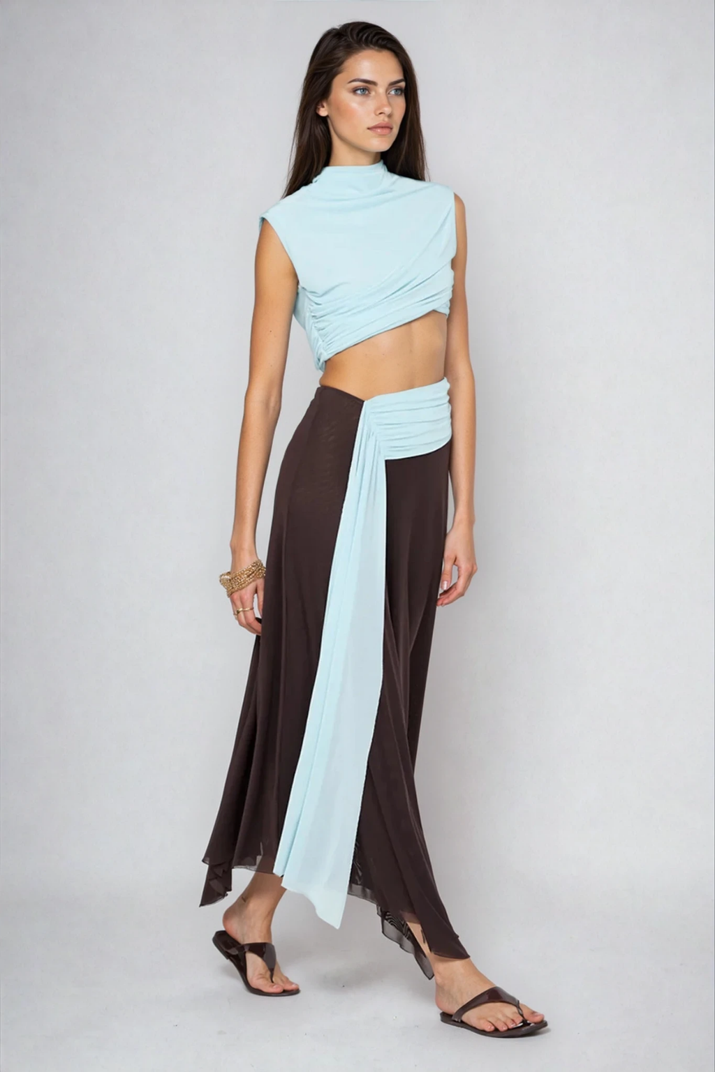 Divya Sleeveless Cutout Bodycon Maxi Dress