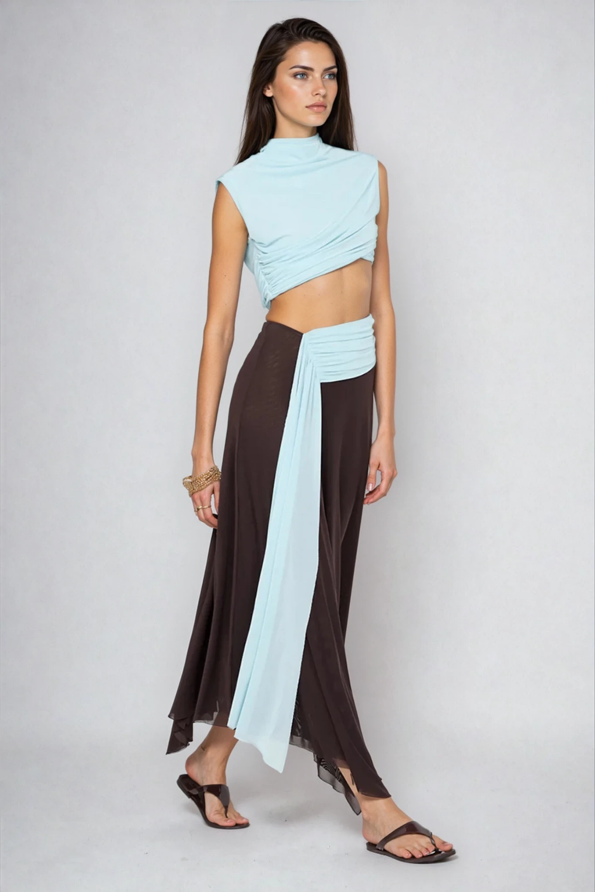 Divya Sleeveless Cutout Bodycon Maxi Dress