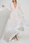 Dobrila Plunge Mesh Maxi Dress