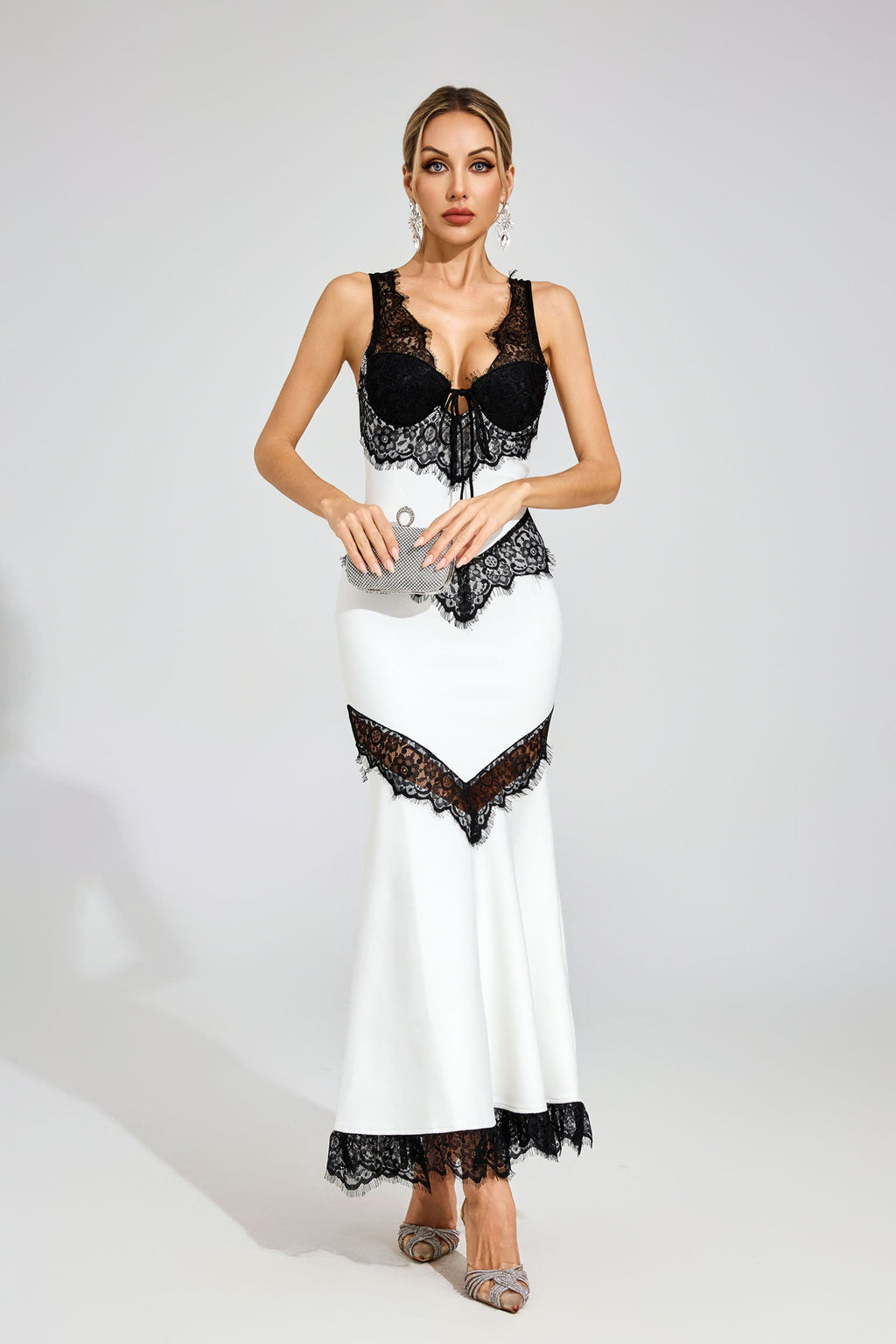 Don White Lace Maxi Dress