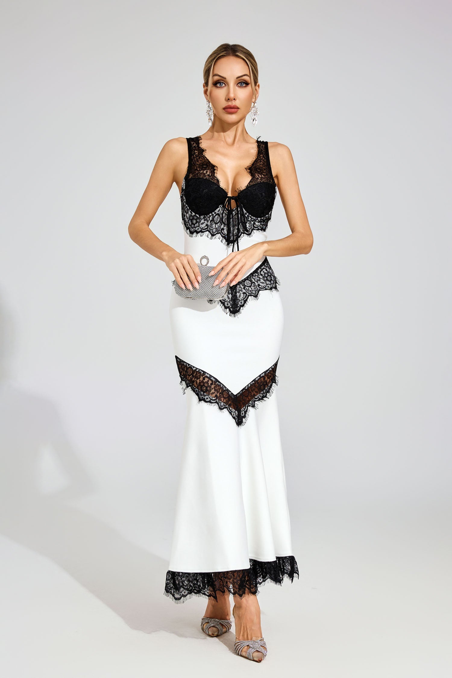 Don White Lace Maxi Dress