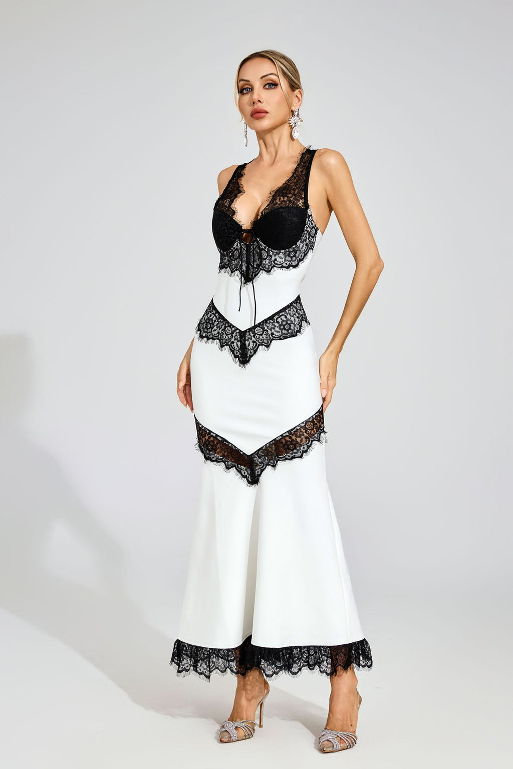 Don White Lace Maxi Dress