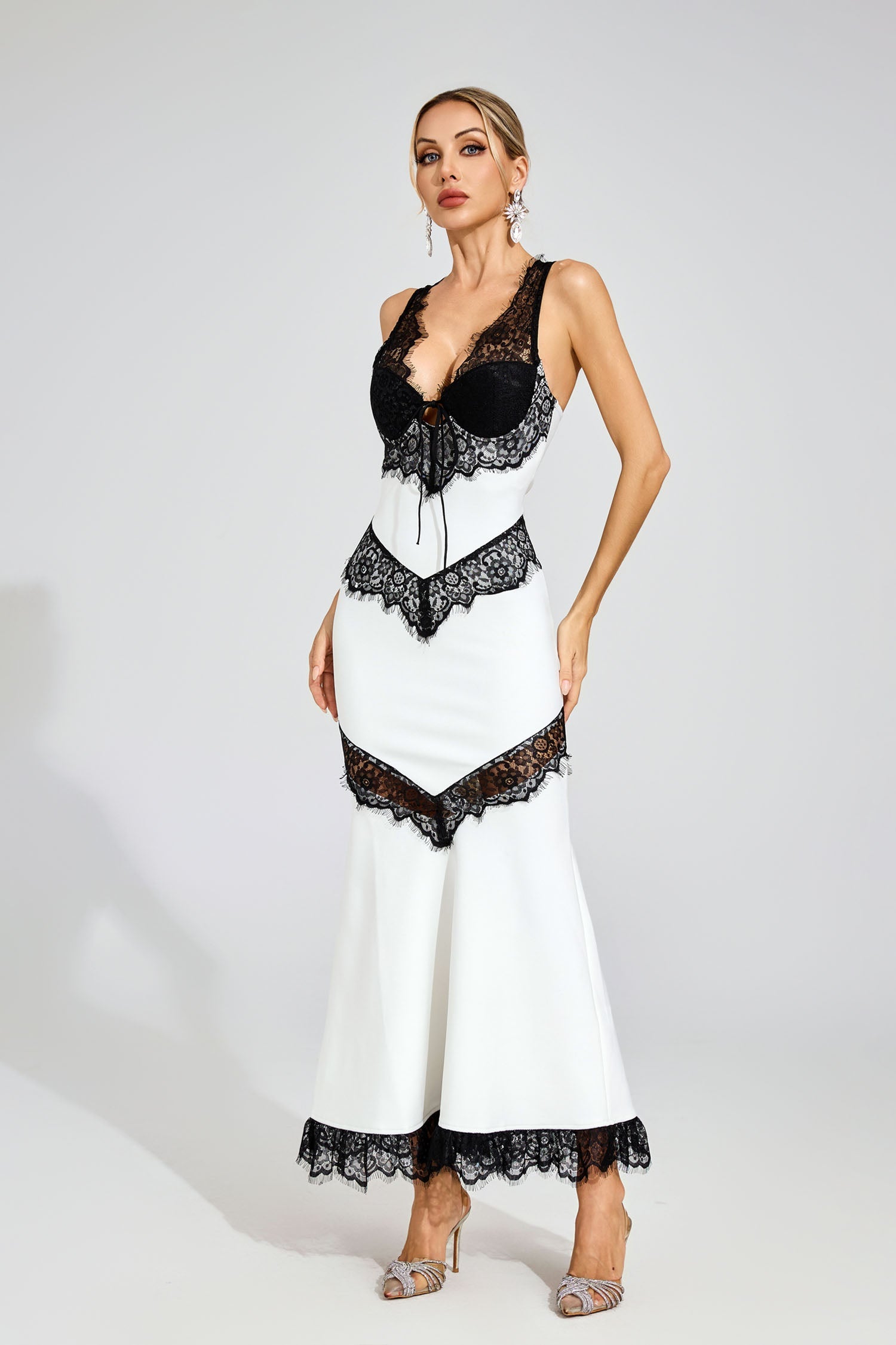Don White Lace Maxi Dress