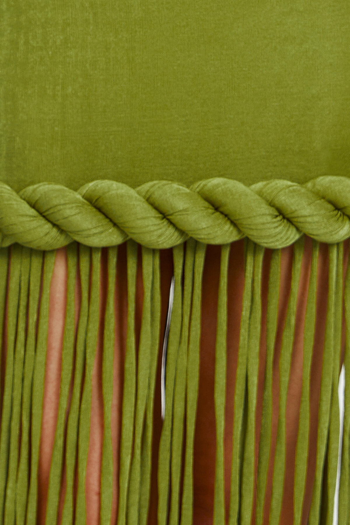 Dorel Halter Neck Twist Fringe Maxi Dress In Green