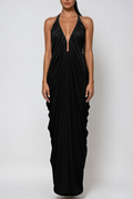 Dorothea Plunge Ruch Maxi Dress