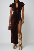 Dorte Plunge High Split Maxi Dress
