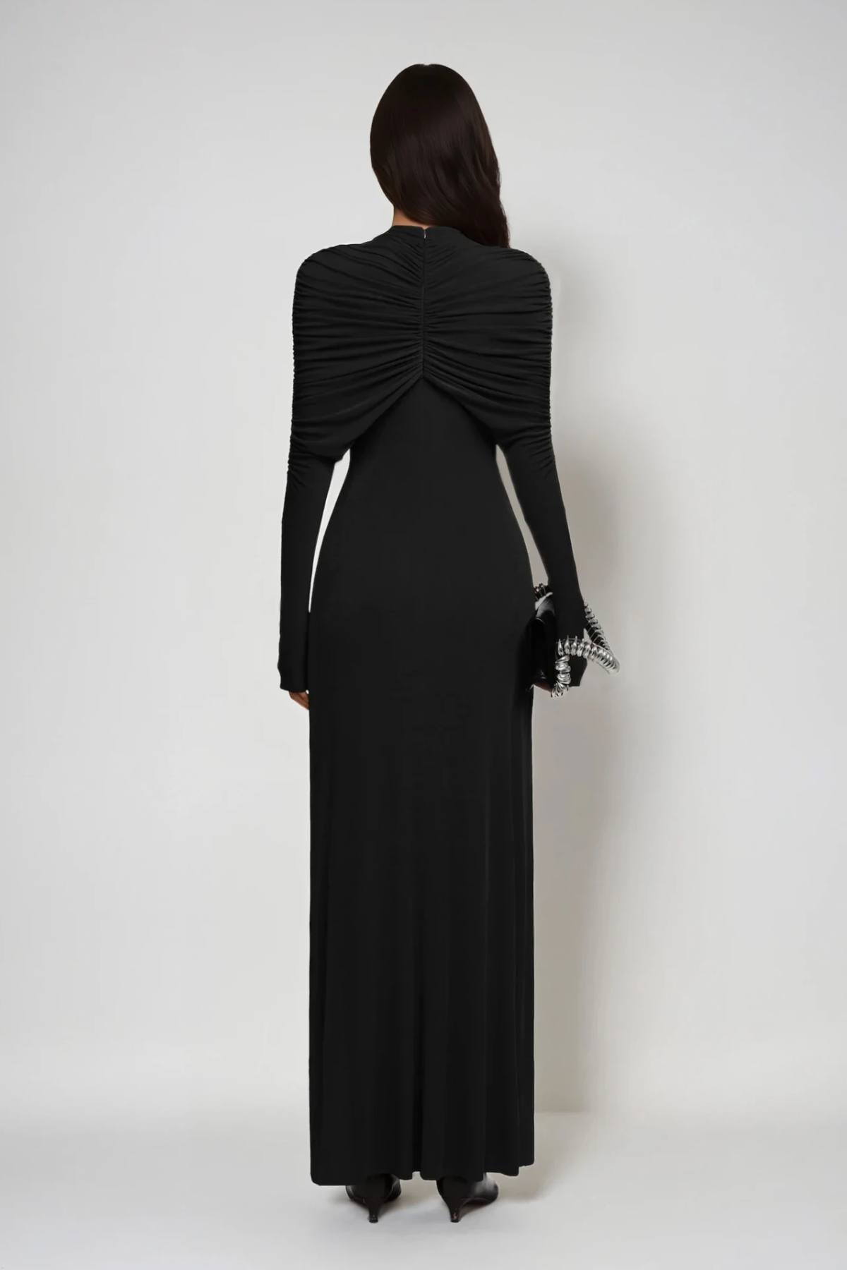 Douglass Ruch Shawl Maxi Dress In Black