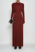 Douglass Ruch Shawl Maxi Dress In Red