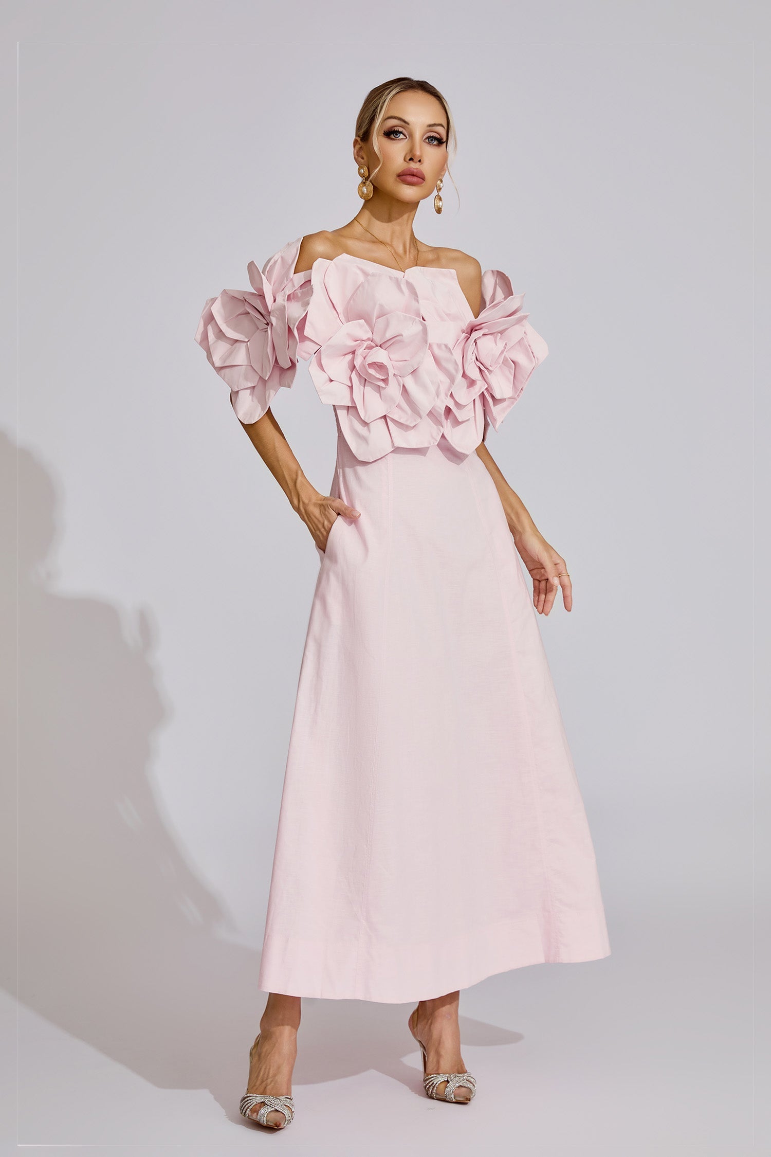 Dove Pink Floral Maxi Dress