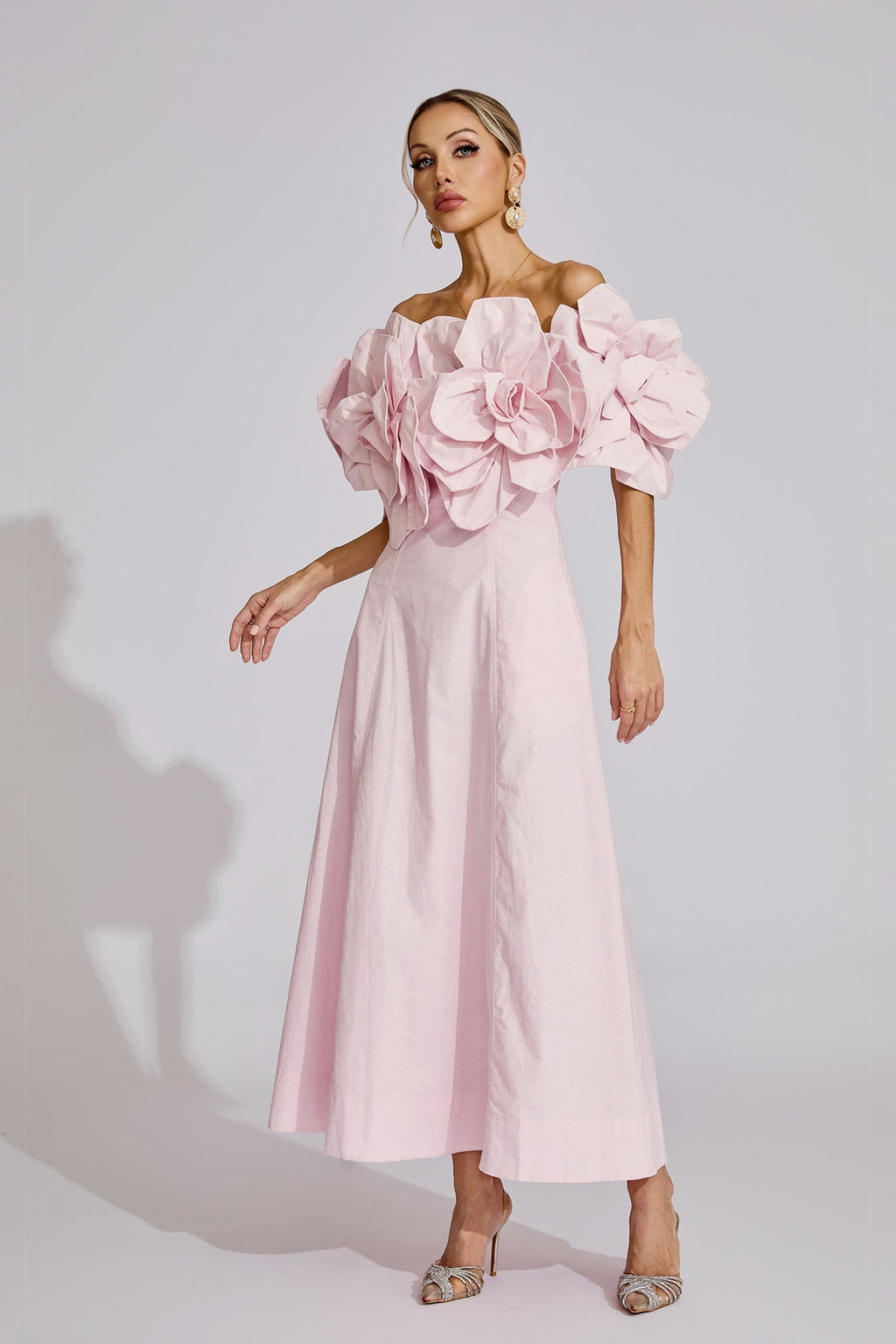 Dove Pink Floral Maxi Dress