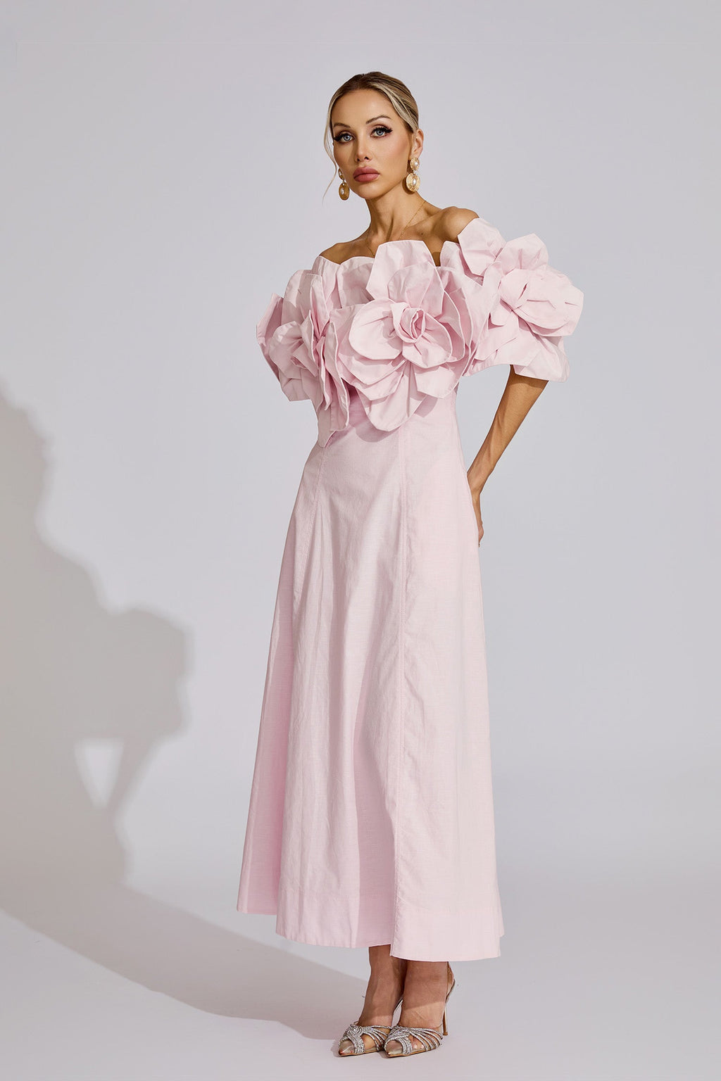 Dove Pink Floral Maxi Dress