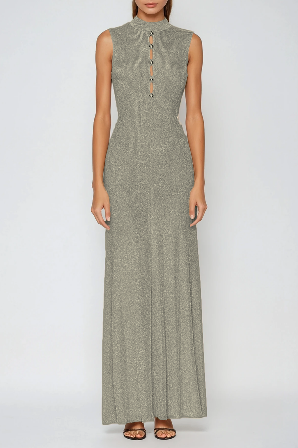 Duarte Sleeveless Cutout Knit Maxi Dress