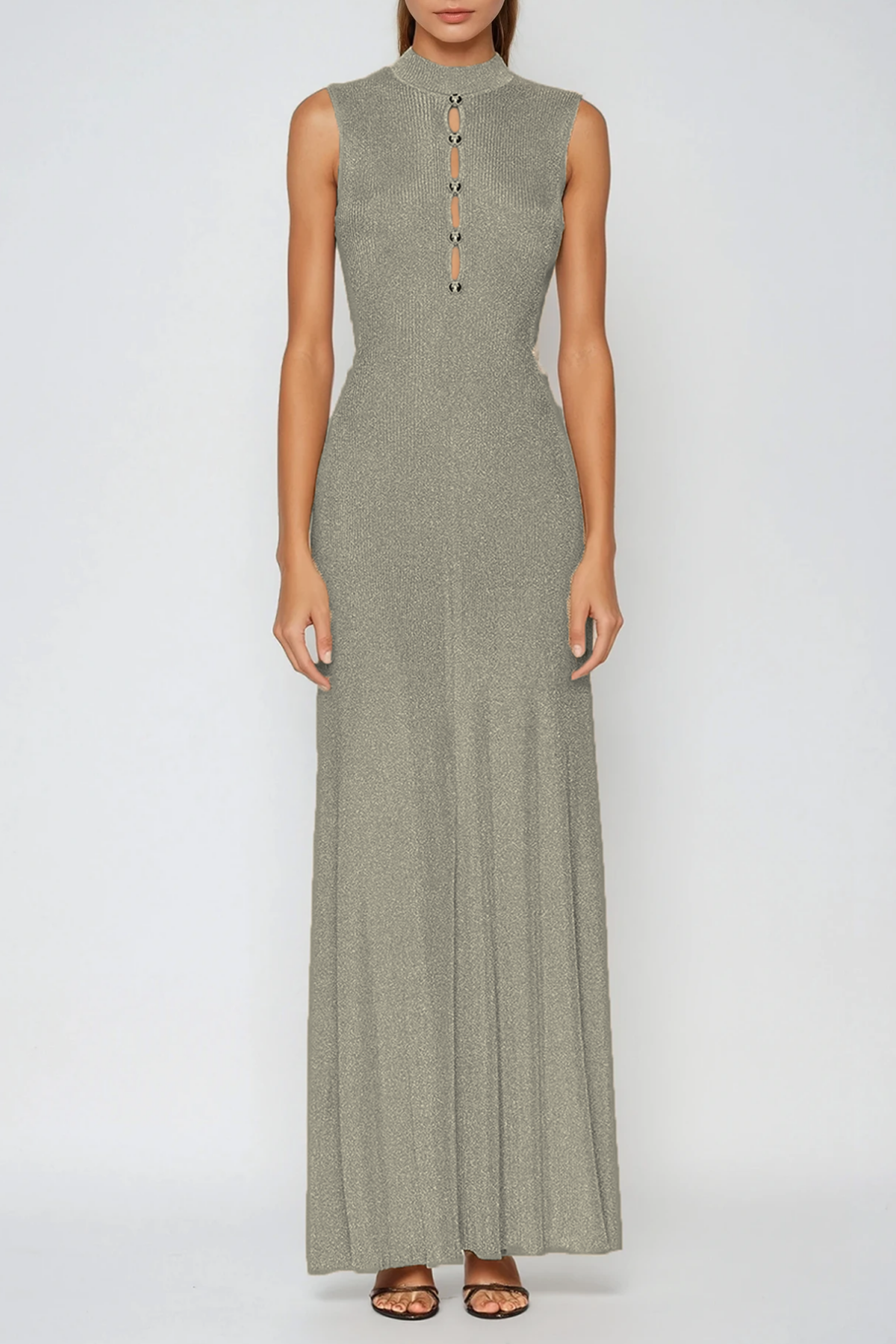 Duarte Sleeveless Cutout Knit Maxi Dress