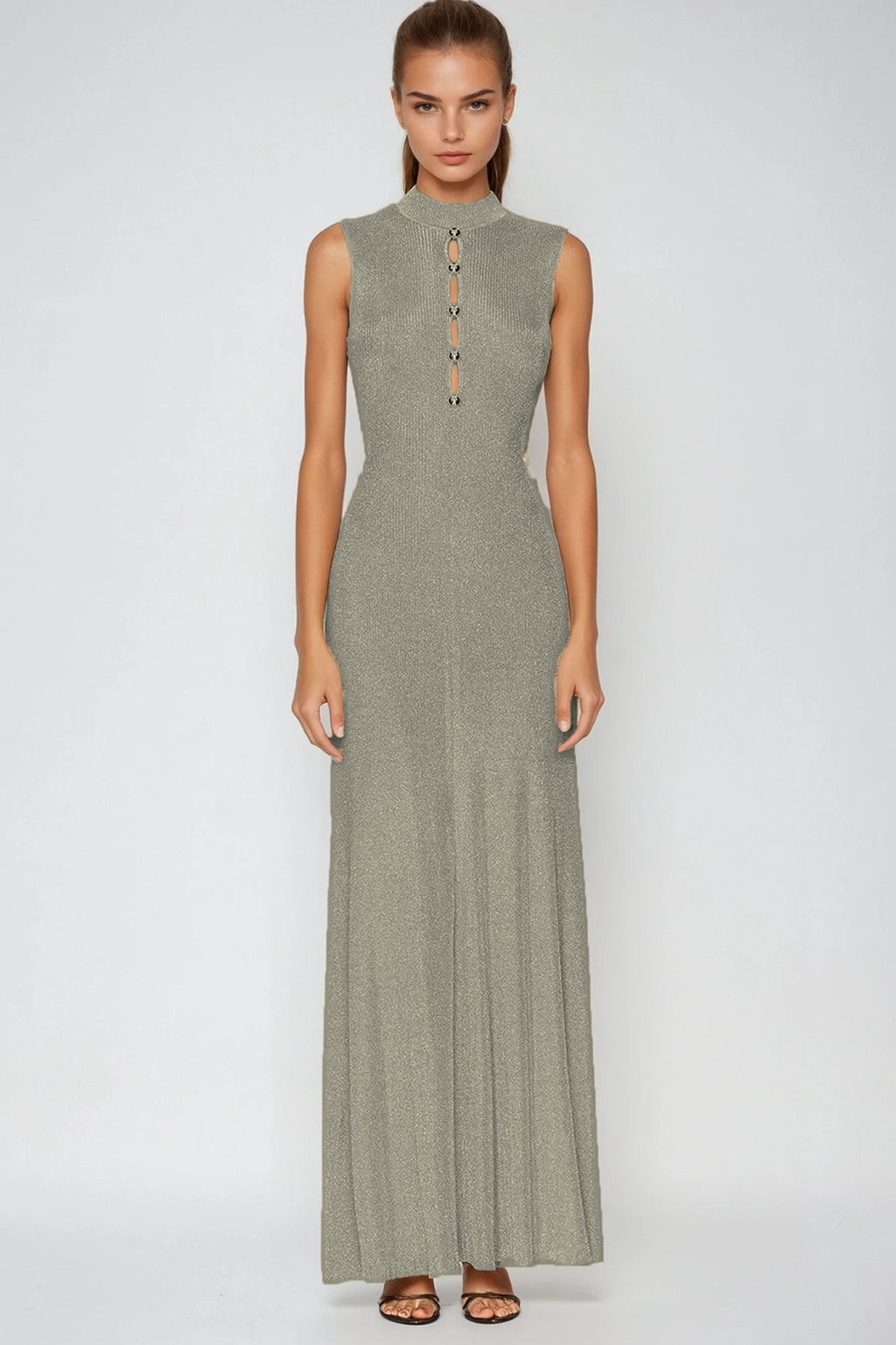 Duarte Sleeveless Cutout Knit Maxi Dress
