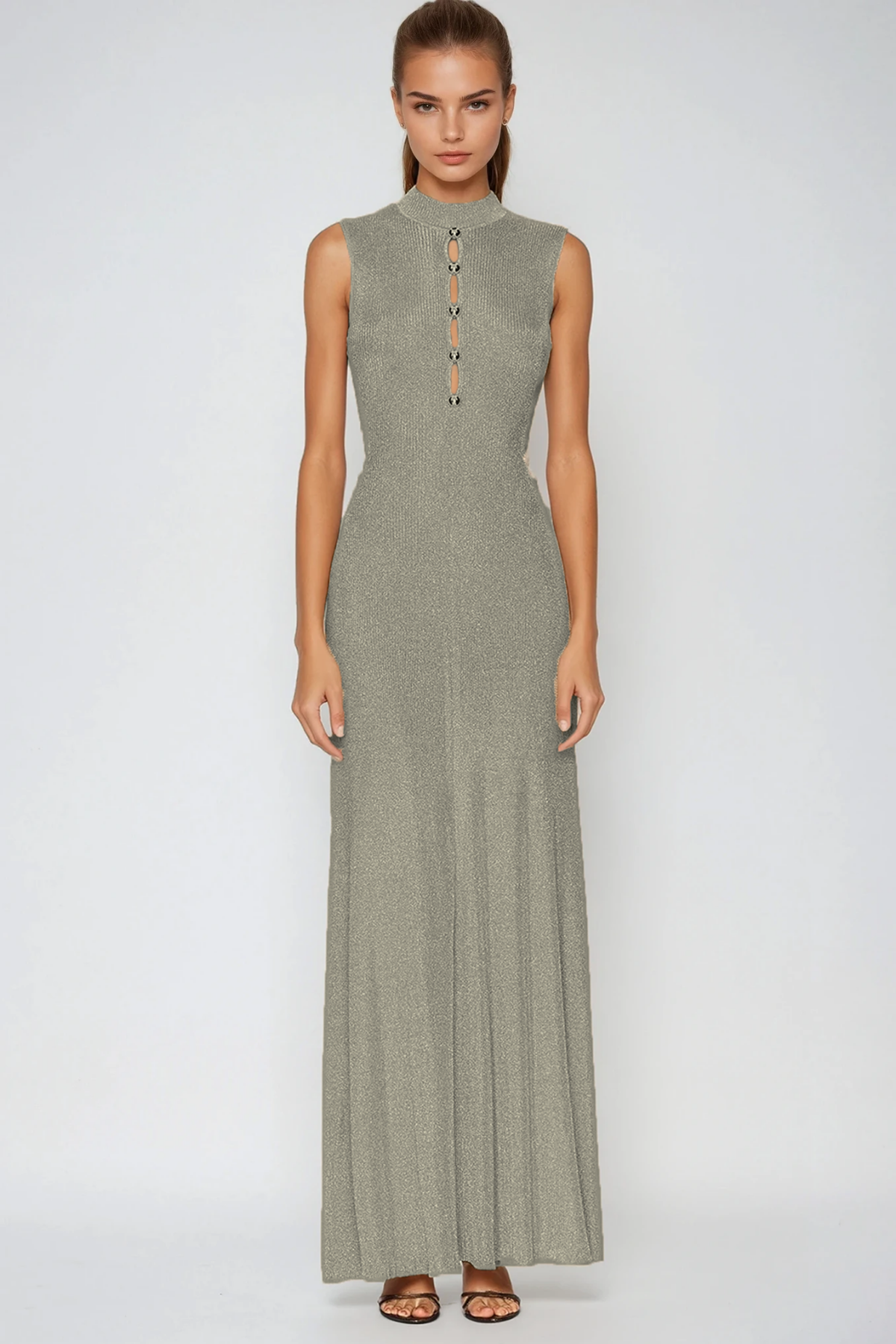 Duarte Sleeveless Cutout Knit Maxi Dress