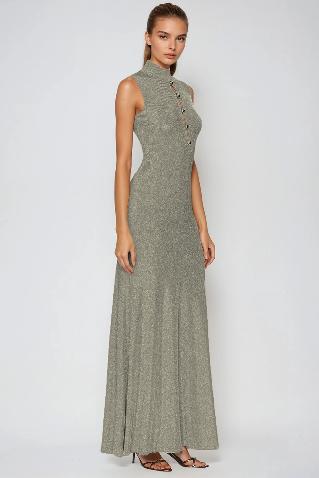 Duarte Sleeveless Cutout Knit Maxi Dress