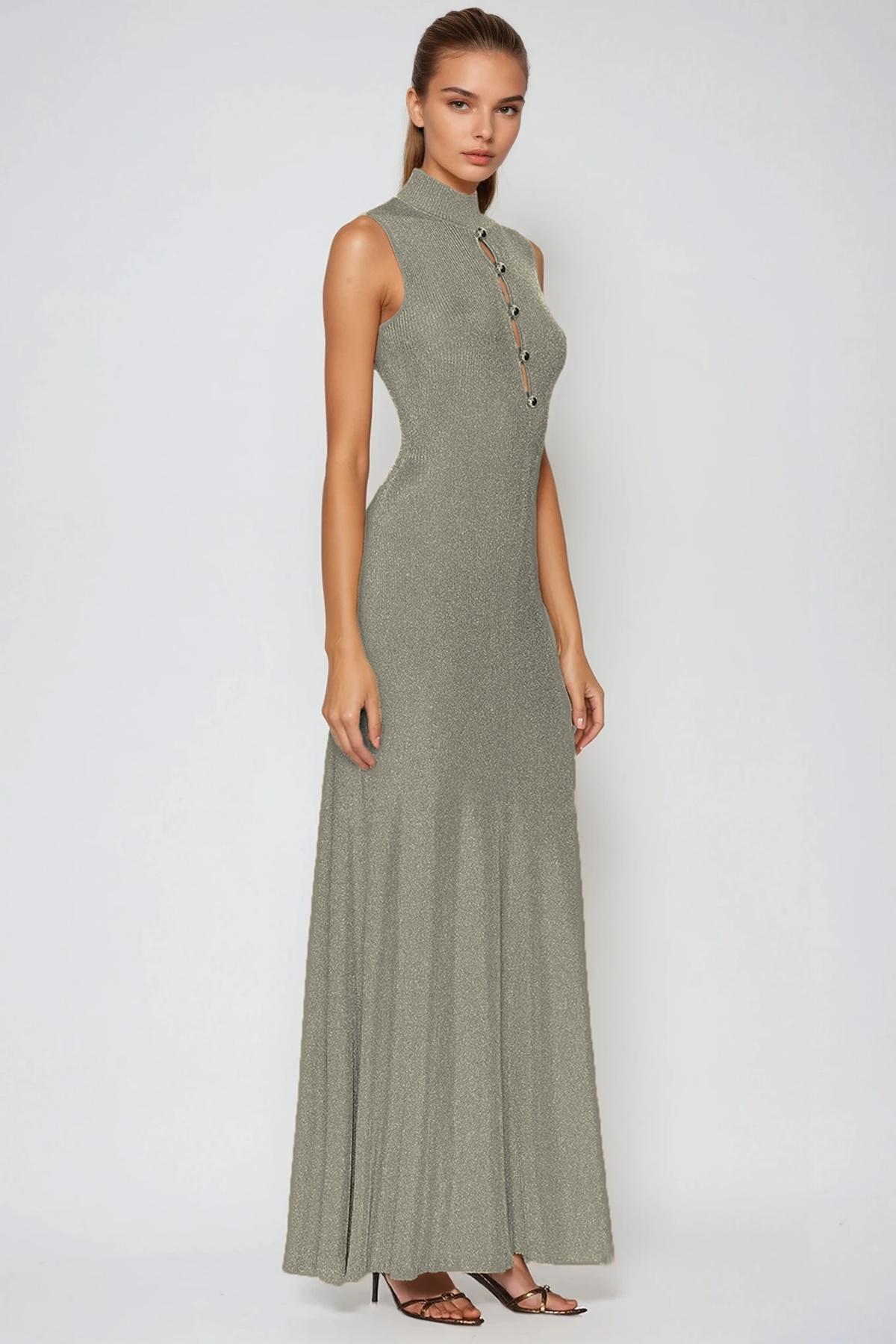 Duarte Sleeveless Cutout Knit Maxi Dress