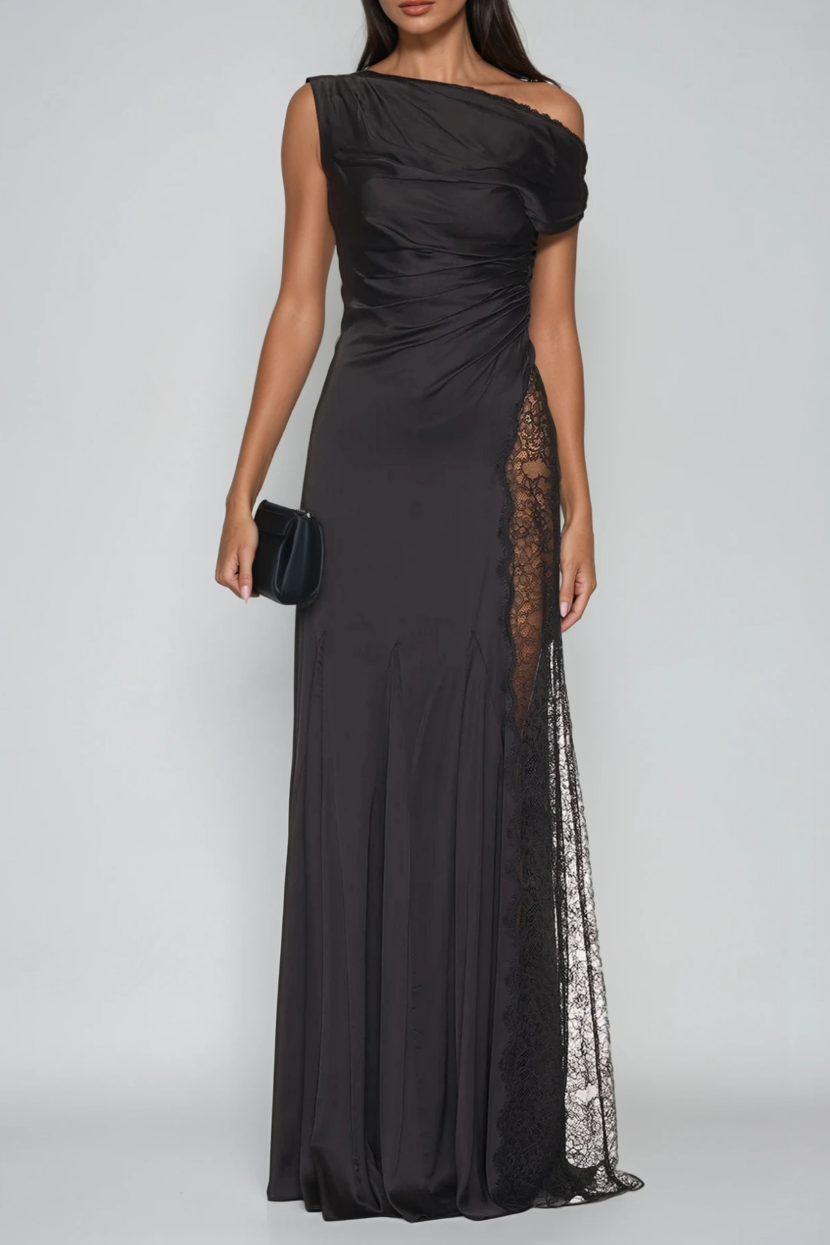 Dubaku One Shoulder Lace Maxi Dress
