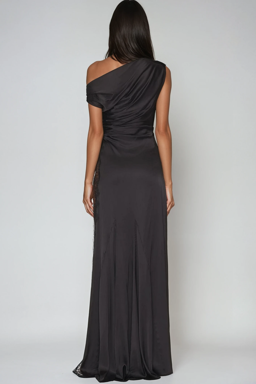 Dubaku One Shoulder Lace Maxi Dress