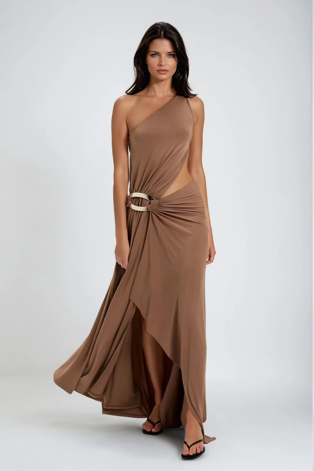 Dudley One Shoulder Asymmetric Maxi Dress