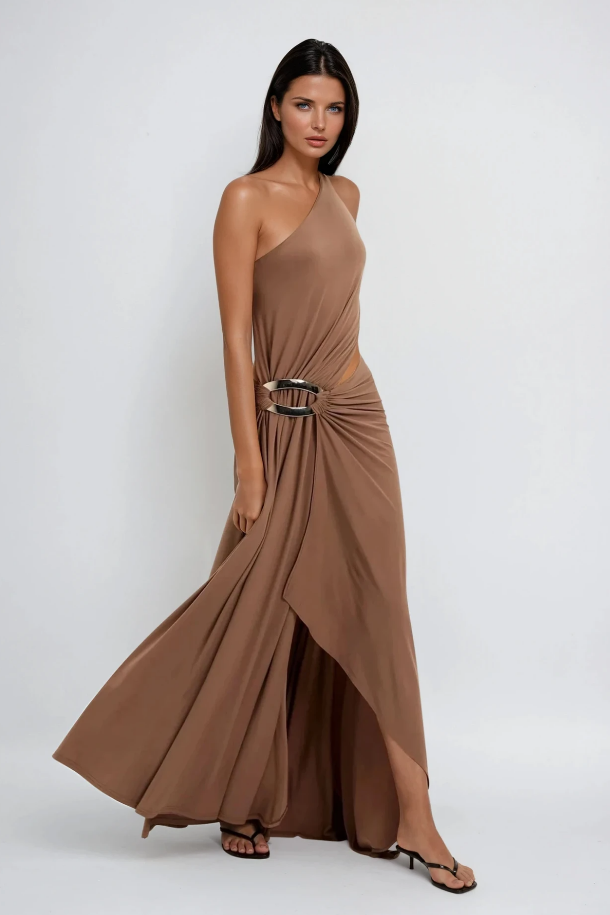 Dudley One Shoulder Asymmetric Maxi Dress