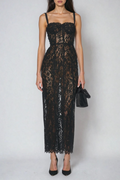 Dumisani Lace Maxi Dress In Black