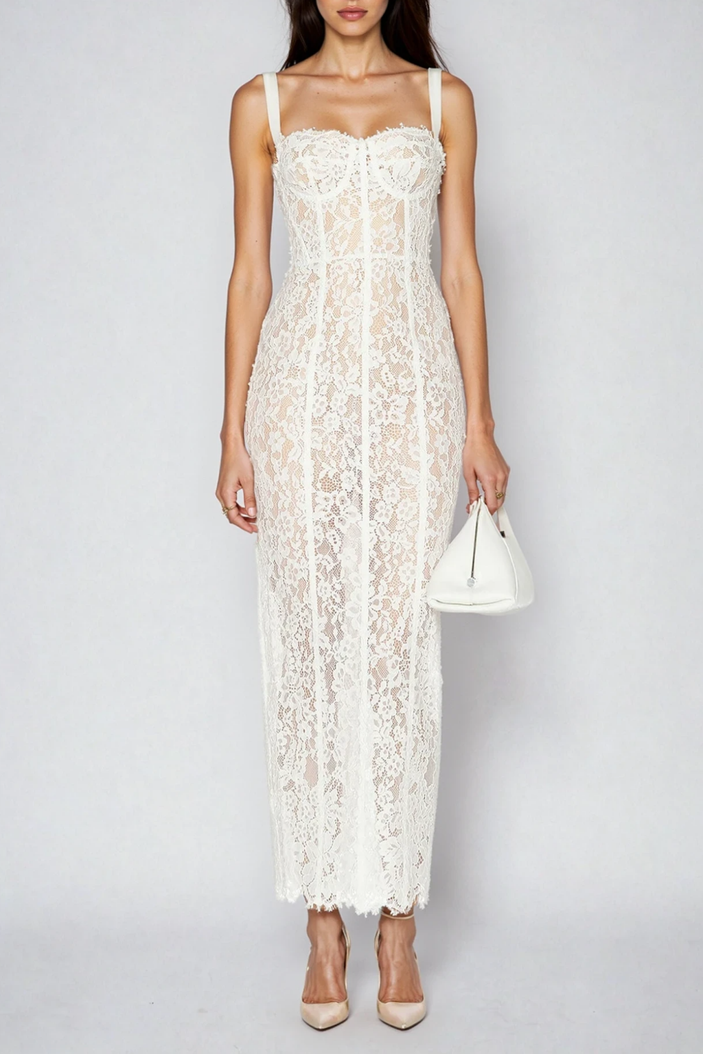 Dumisani Lace Maxi Dress In White
