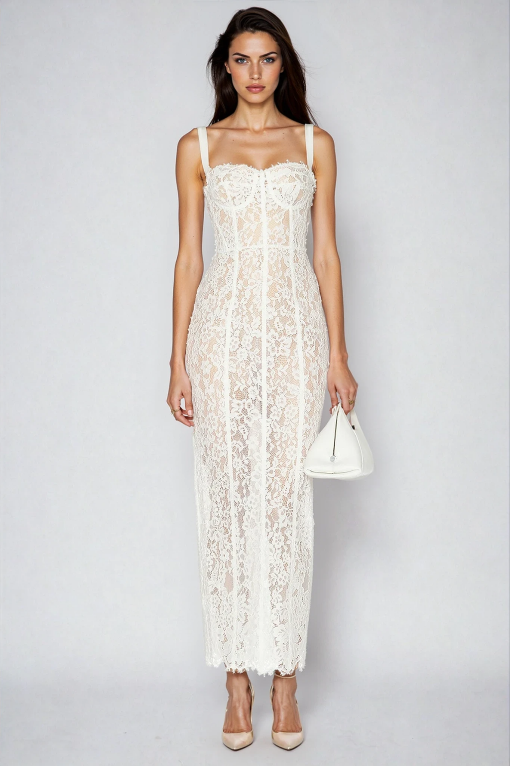 Dumisani Lace Maxi Dress In White