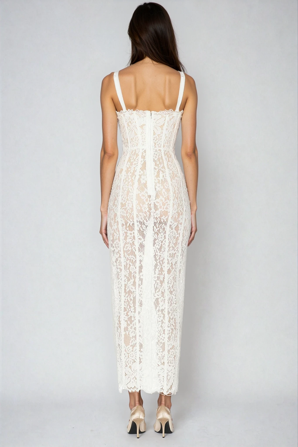 Dumisani Lace Maxi Dress In White