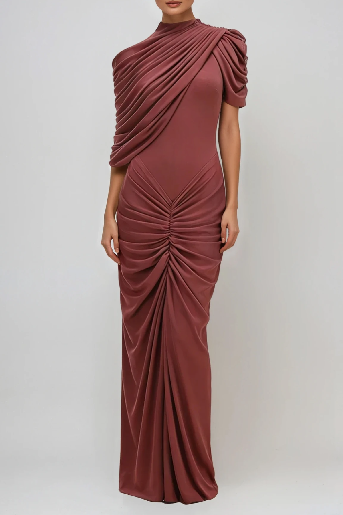 Dumitrita Draped Shawl Maxi Dress