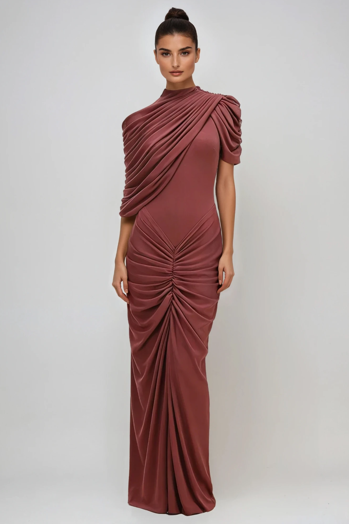 Dumitrita Draped Shawl Maxi Dress