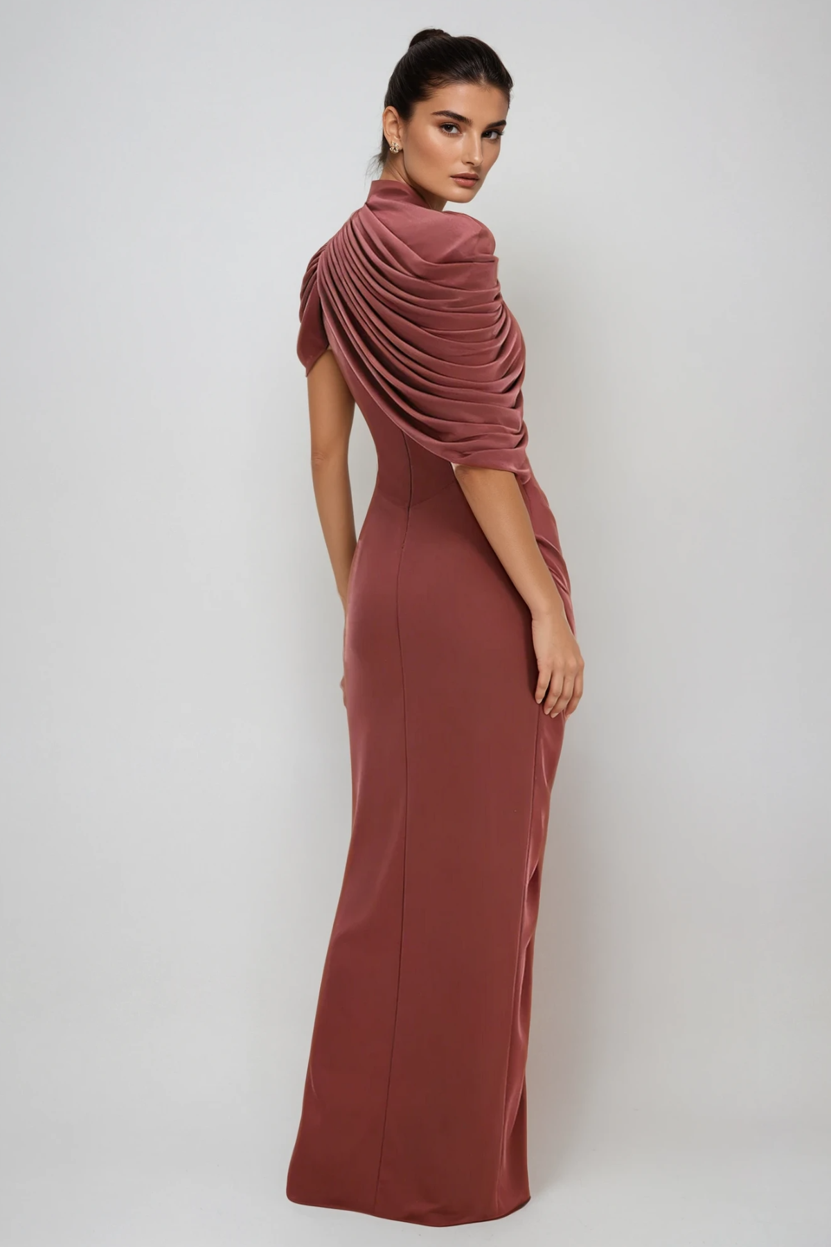 Dumitrita Draped Shawl Maxi Dress