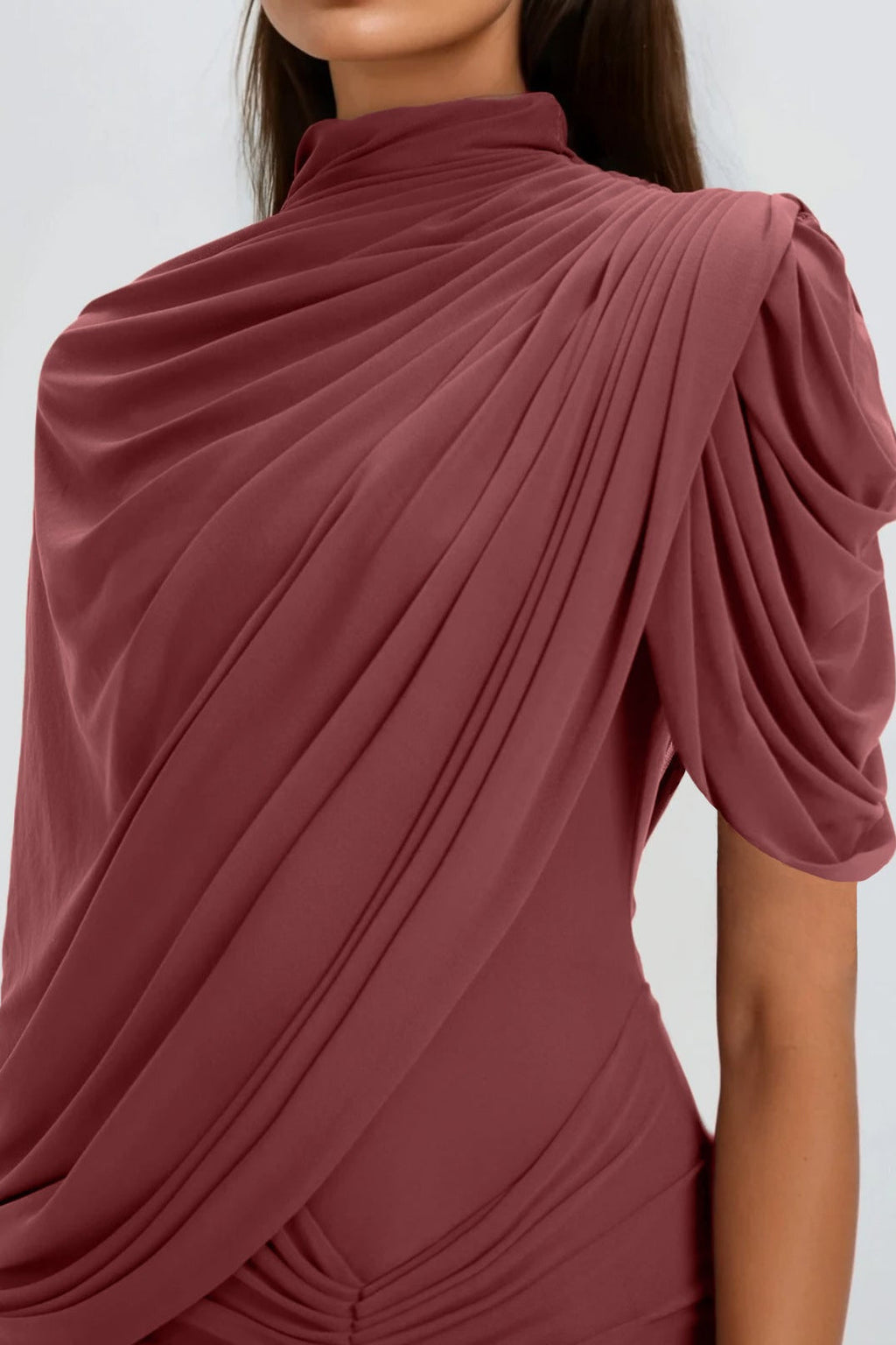 Dumitrita Draped Shawl Maxi Dress