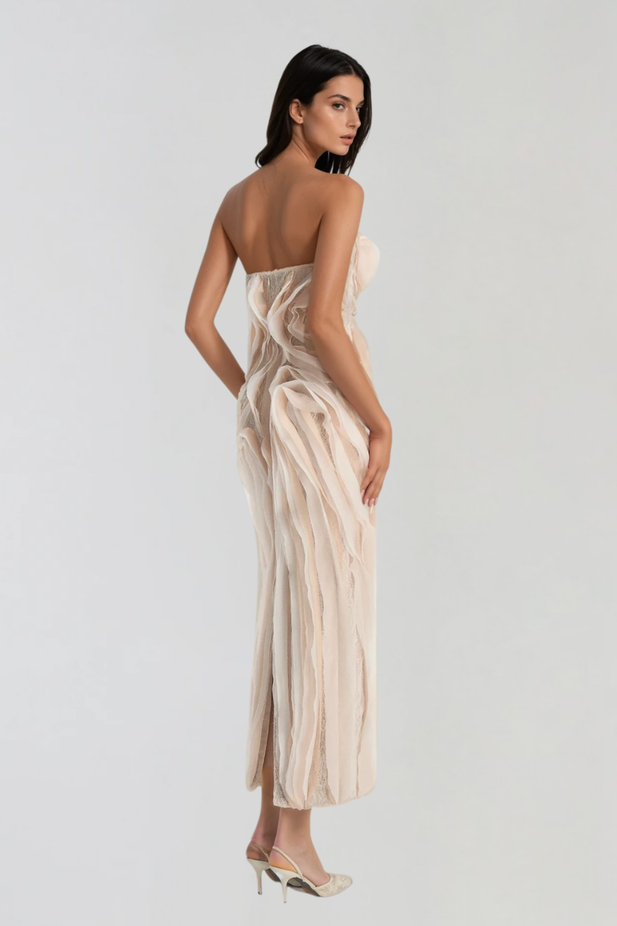 Duong Strapless Flower Maxi Dress