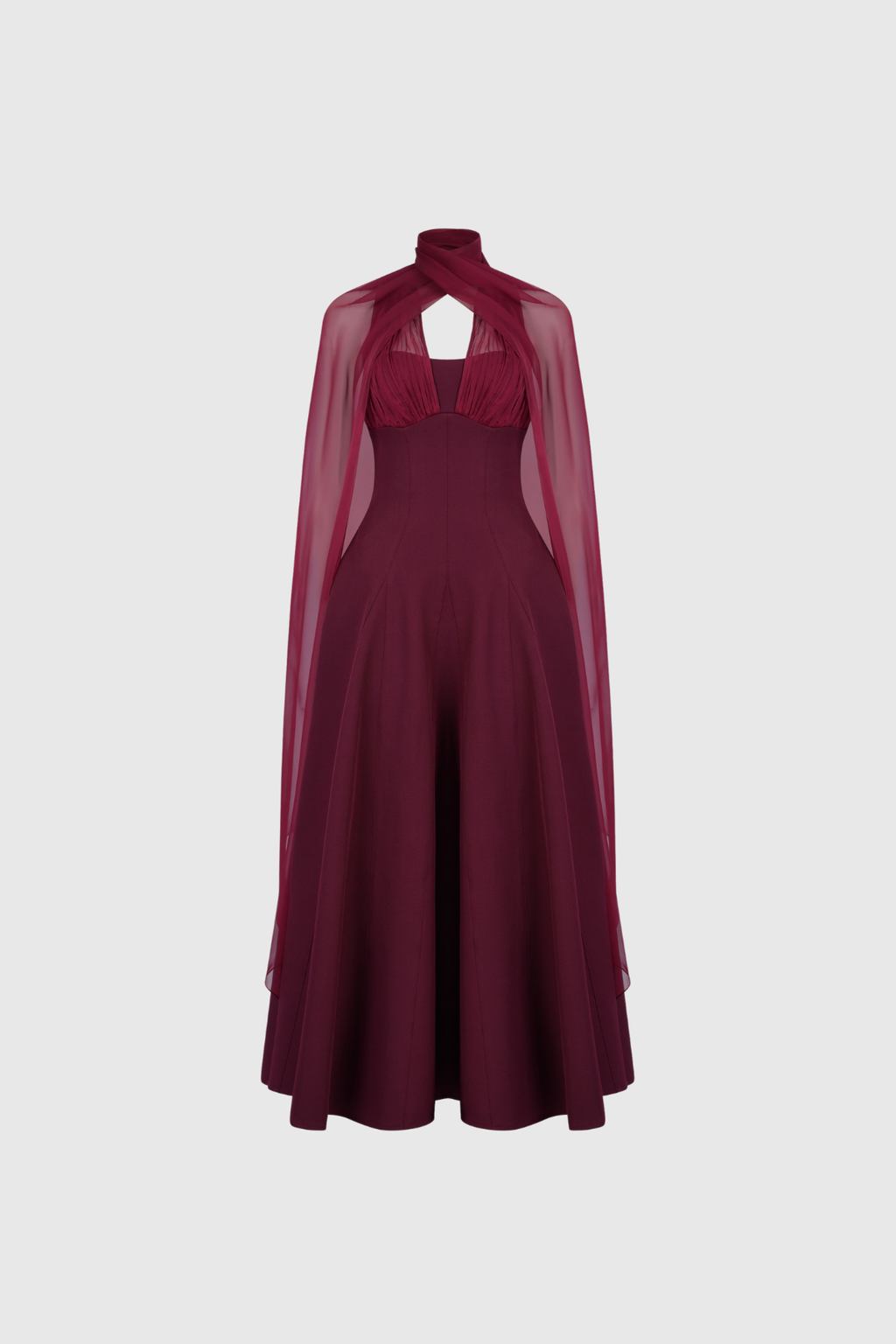 Dusana Mesh Shawl Maxi Dress