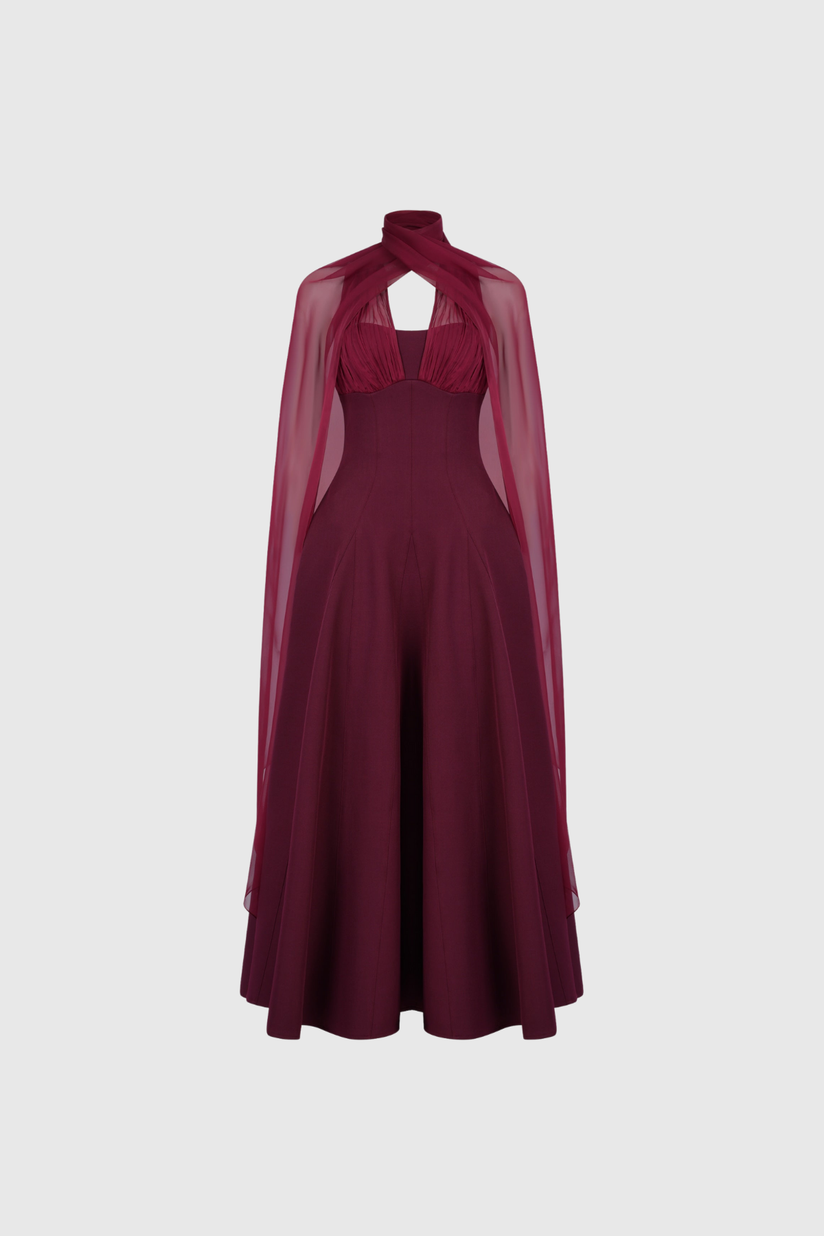 Dusana Mesh Shawl Maxi Dress